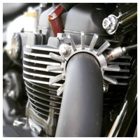 Finned Exhaust Clamps - LC - Shot Blast Finish